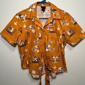 Disney Princess - Tiana (PATF) - Button Down Tie Front Shirt - Size Small